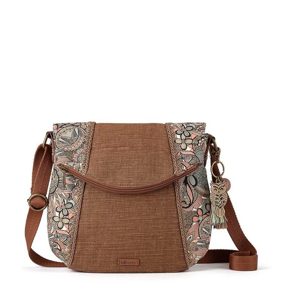 Foldover Crossbody Bag In Cotton Canvas With Adjustable Strap, Sienna Spirit B) - Picture 1 of 8